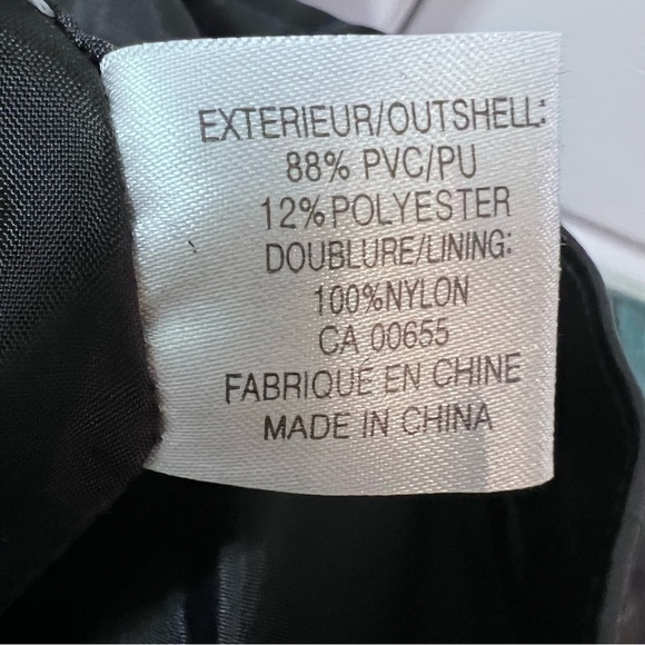 Y2K Un Deux Trois Black High Rise Faux Leather Straight Leg Pants Grommet Detail - Picture 8 of 11